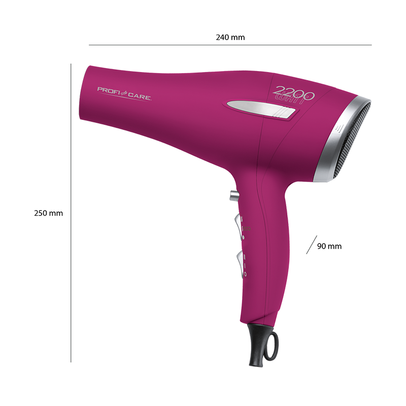 Sèche-cheveux professionnel ProfiCare PC-HT 3045 2200 W - 3 réglages de température Lilas