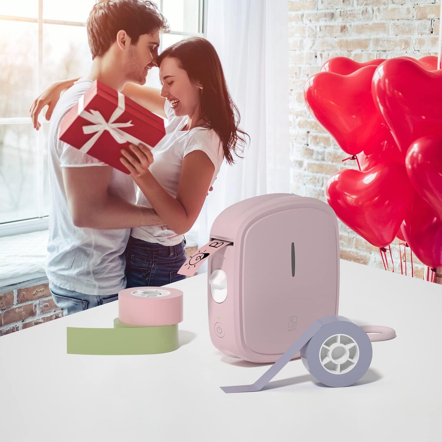 PRT Qutie Bluetooth Etikettendrucker,Beschriftungsgerät, labeldrucker Rosa