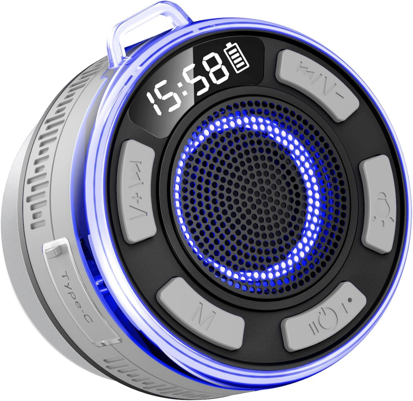 PRSCFUM Tragbarer Lautsprecher mit RGB-Lichtern, IPX7 Bluetooth 5.3