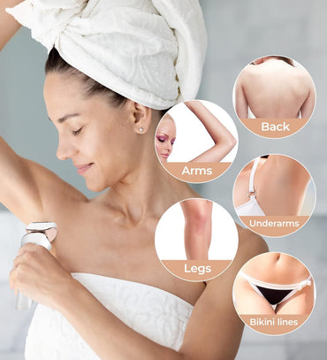 Pritech Elektrischer Rasierer für Frauen, Damenrasierer,schmerzlos, kabellos