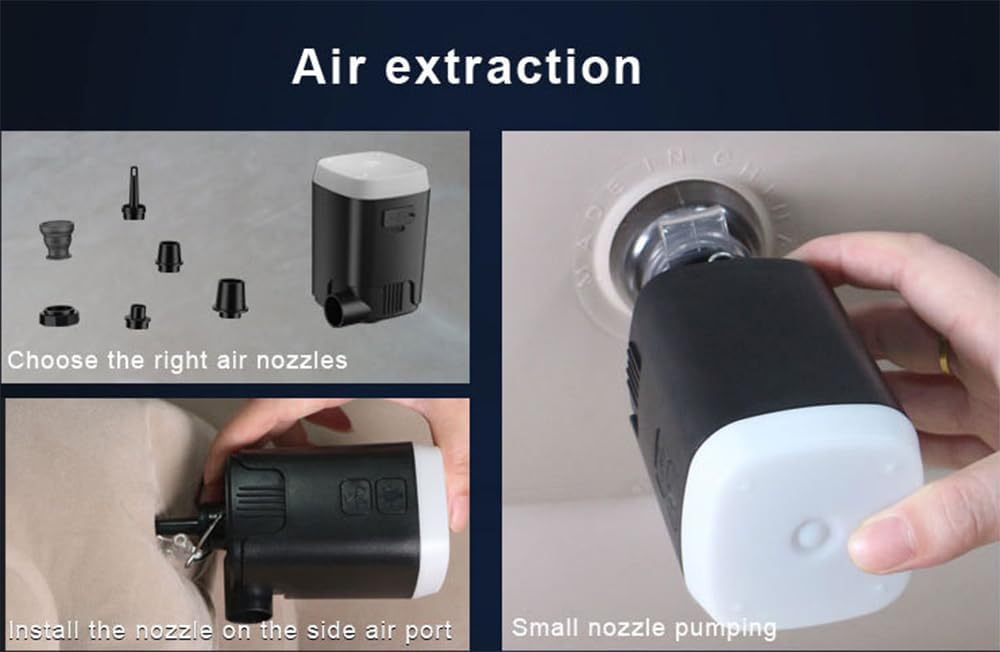 Tragbare Luftpumpe für Aufblasbares, 4000 mAh, USB-aufladbare,LED-Licht