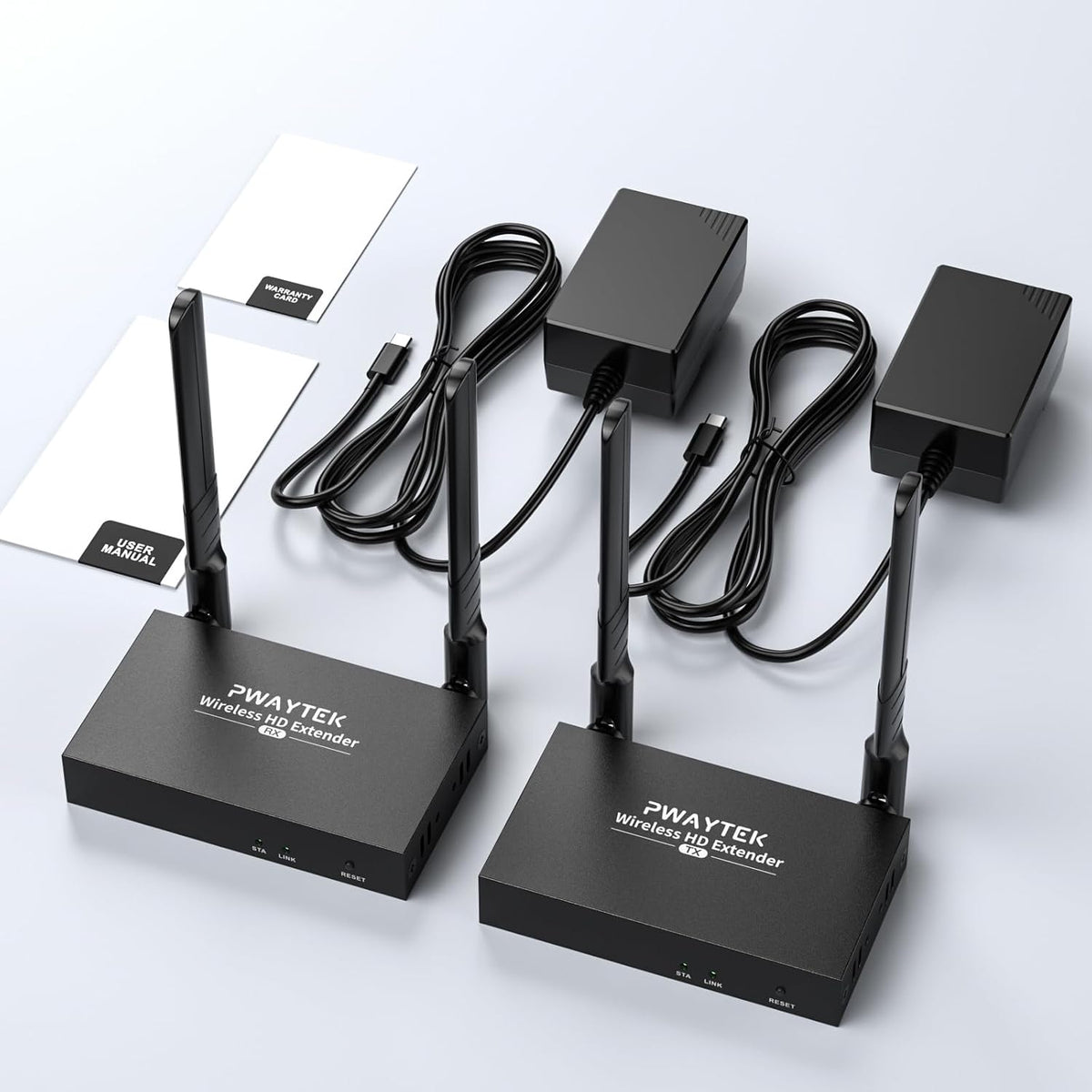PWAYTEK Wireless HDMI Transmitter, Receiver 1640FT/500M, 2,4/5GHz 1080P 4K