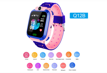 Intelligente Kinderuhr Q12B Smartwatch Phone Watch für Android IOS 2G SIM-Karte kinderuhren smartwatch jungen mädchen ,Pink