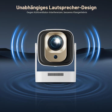 Reiie Smart Mini Beamer Projektor 1080P 4k mit 180° Weiß