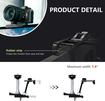 RAUBAY CM02 Monitor-Kamera-Halterungsständer,hängende Webcam-Klemme mit 1/4-Zoll-Schraube