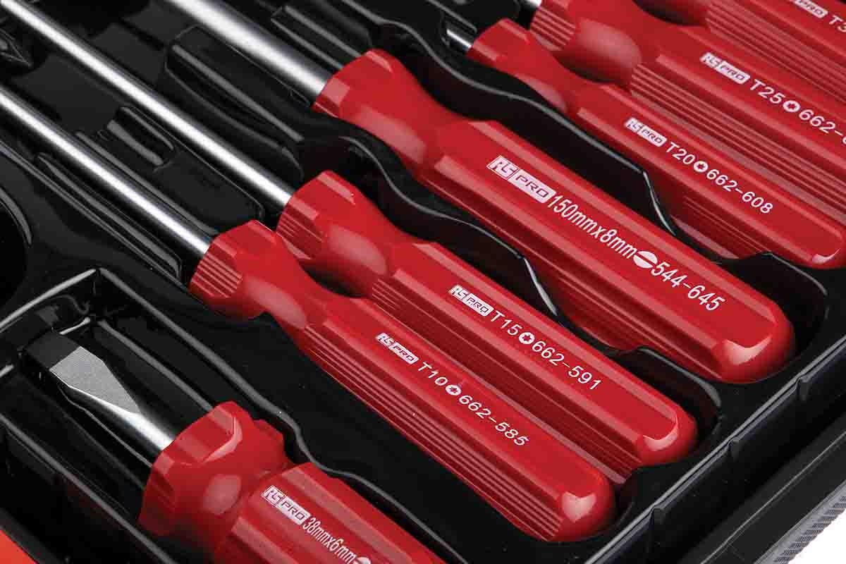 RS PRO Standard-Schraubendrehersatz, 15-teilig Schlitz