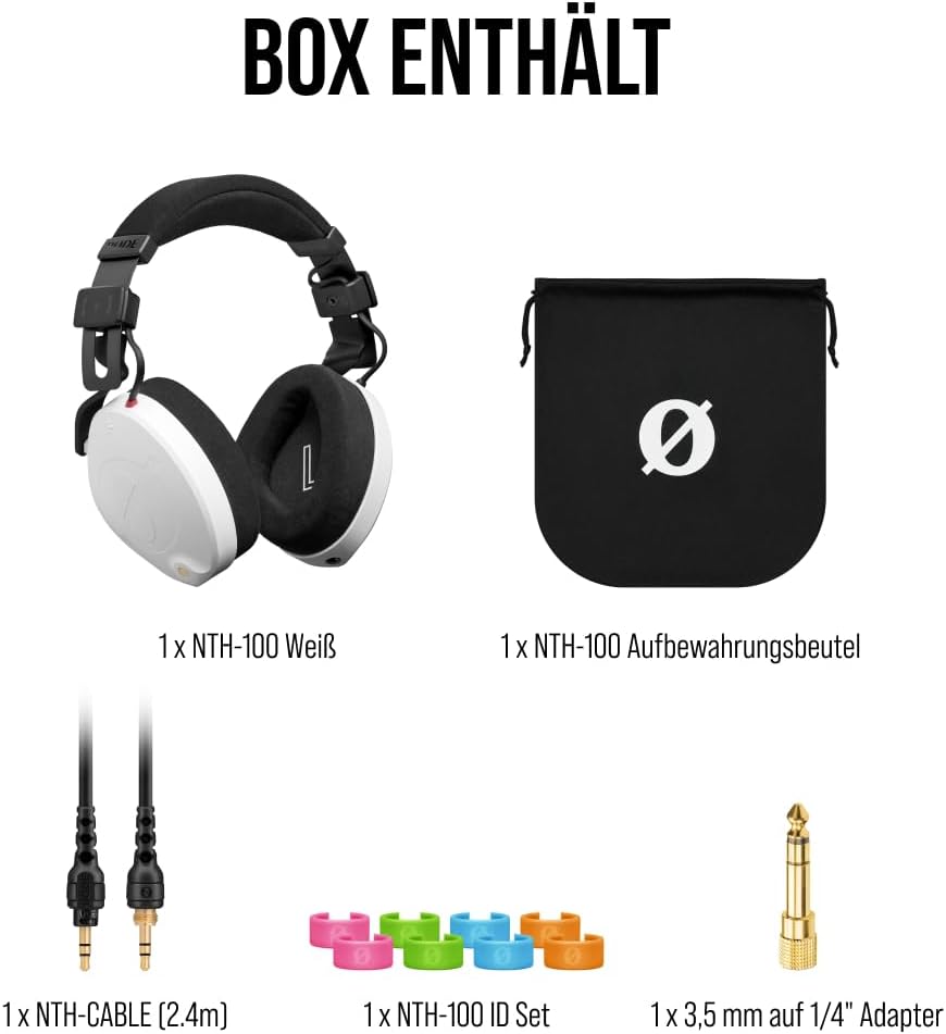 RØDE NTH-100 Professioneller Over-Ear-Kopfhörer für Content-Erstellung, Musikproduktion Weiß