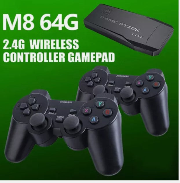 Retro-Videospielkonsole 4K HD TV Game Stick + 2 Wireless Controller