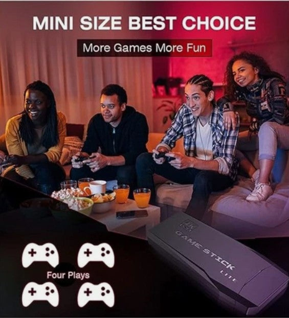 Retro-Videospielkonsole 4K HD TV Game Stick + 2 Wireless Controller