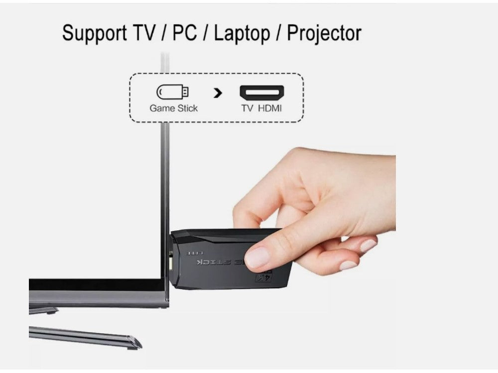 Retro-Videospielkonsole 4K HD TV Game Stick + 2 Wireless Controller