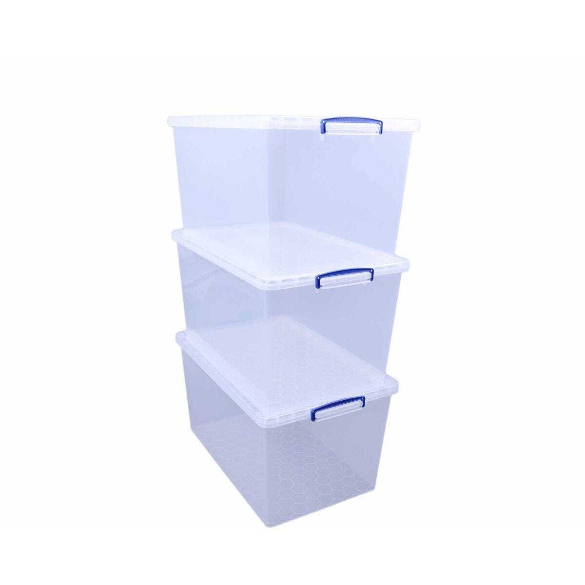 3 X OTTO Office Ablageboxen Aufbewahrungsbox mit Deckel 83 Liter 3 stück