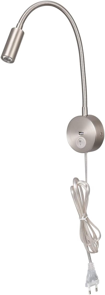 Ritona Wandleselampe Ladegerät USB-Ladeanschluss Touch-Schalter LED 3W 3000K