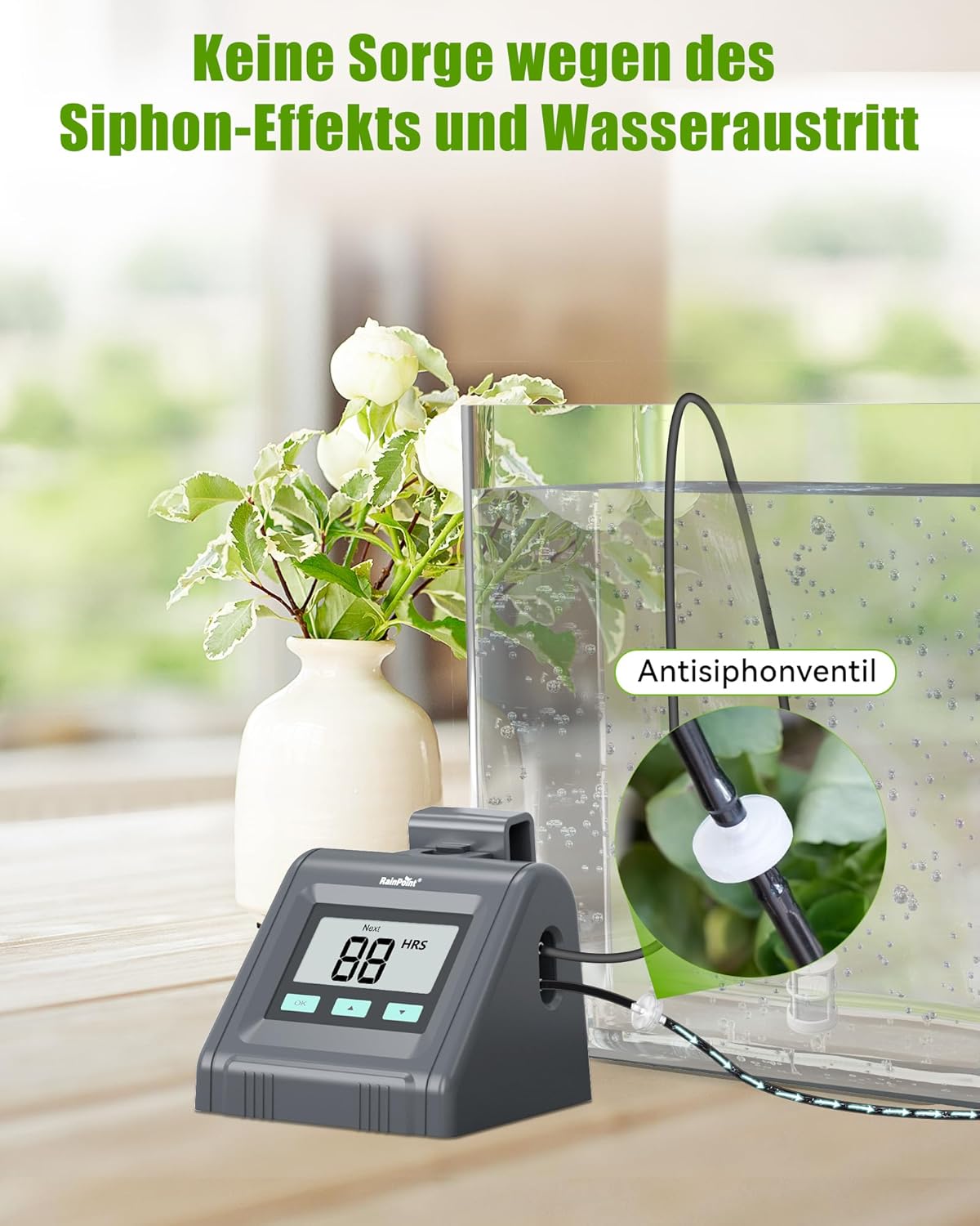 RAINPOINT Automatisches Bewässerungssystem, Einstellbare Wassermenge, Automatische Bewässerung