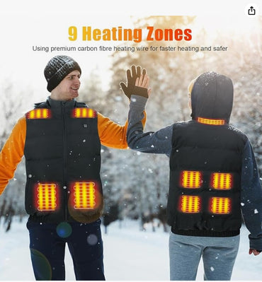 Rrtizan Beheizte Weste, Elektrische USB Beheizte Jacke für Herren und Damen, 3 Temp(S)