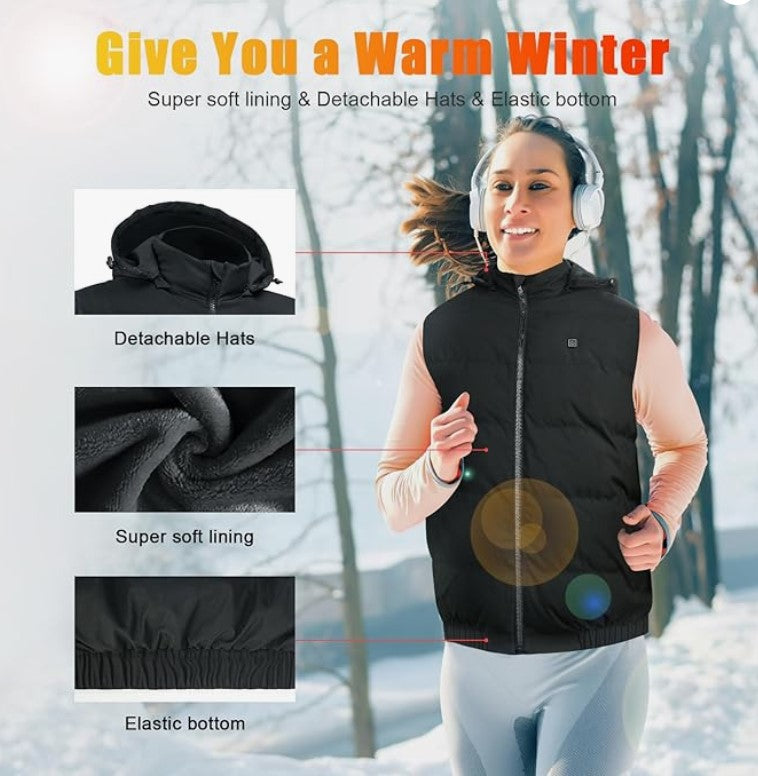 Rrtizan Beheizte Weste, Elektrische USB Beheizte Jacke für Herren und Damen, 3 Temp(S)