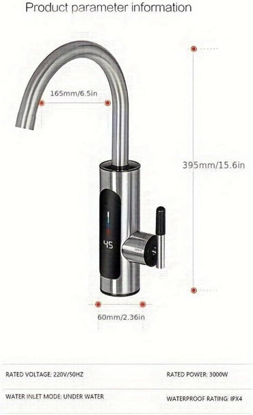 RY-019 Wasserhahn mit Digitalanzeige für Küche und Bad, Snelverwarmende Faucet (220 V)