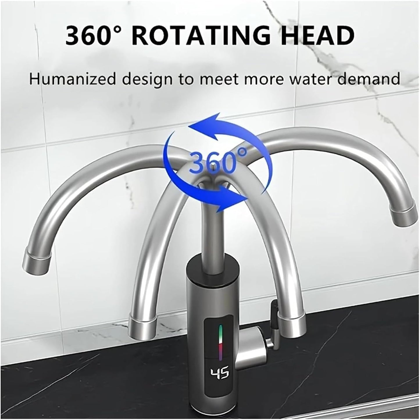 RY-019 Wasserhahn mit Digitalanzeige für Küche und Bad, Snelverwarmende Faucet (220 V)