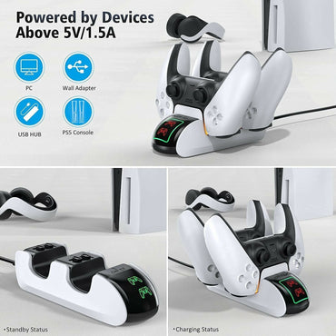 Station de charge pour double manette OIVO (EIN/AUS) pour PS5, PlayStation 5, DualSense
