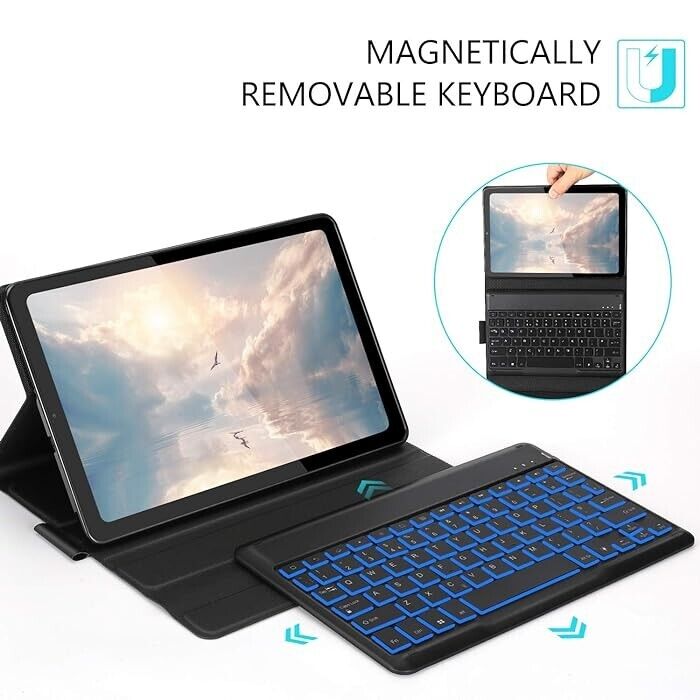Jelly Comb Clavier Bluetooth avec Hintergrundbeluchtung pour Samsung Galaxy Tab S6 Lite 10,4 pouces