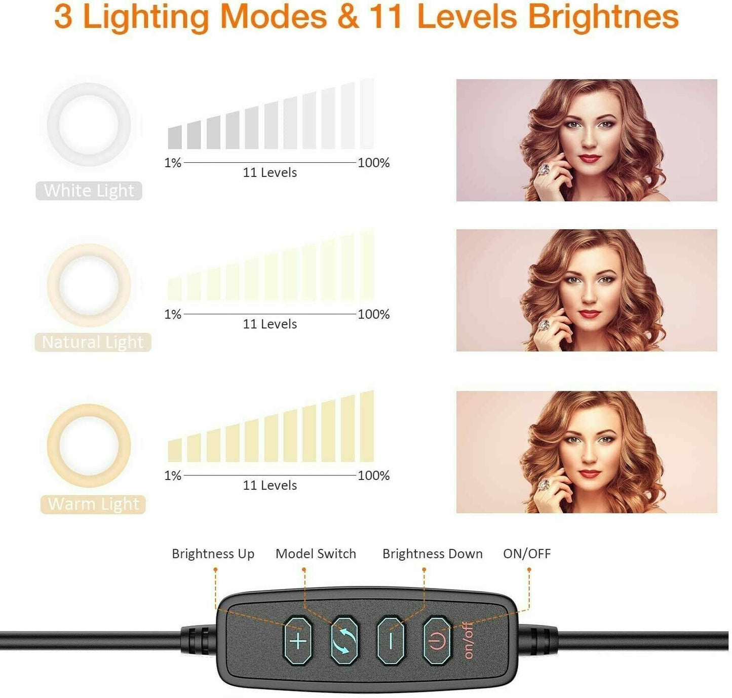 Jeemak PC46 6"" Selfie Make-up Ring Licht kommt mit Ständer und Handyhalter