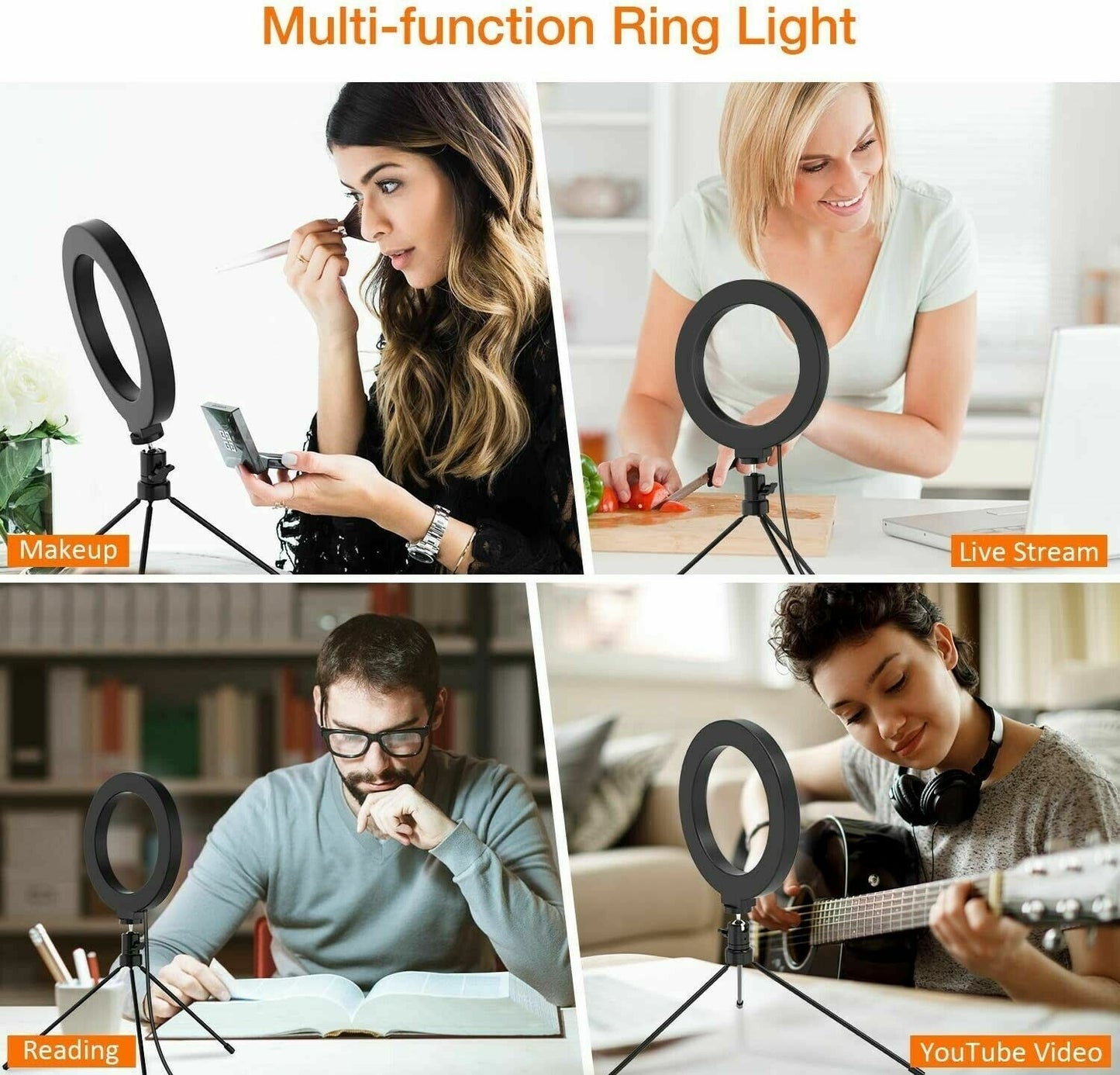 Jeemak PC46 6"" Selfie Make-up Ring Licht kommt mit Ständer und Handyhalter