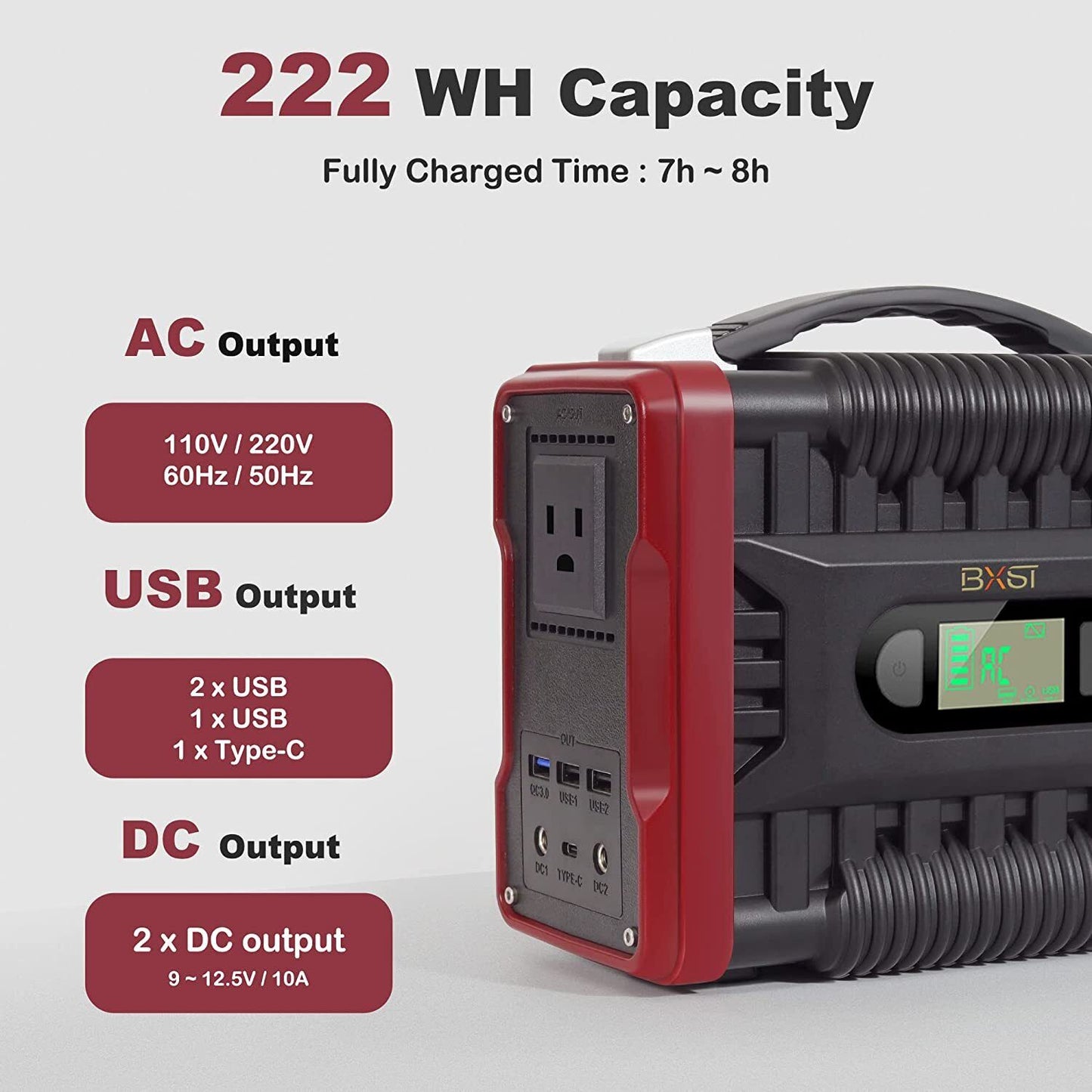 U'King T202 Powerstation Stromgenerator Tragbarer Kraftwerksgenerator 222 Wh 60.000 mAh 3,7 V Solar