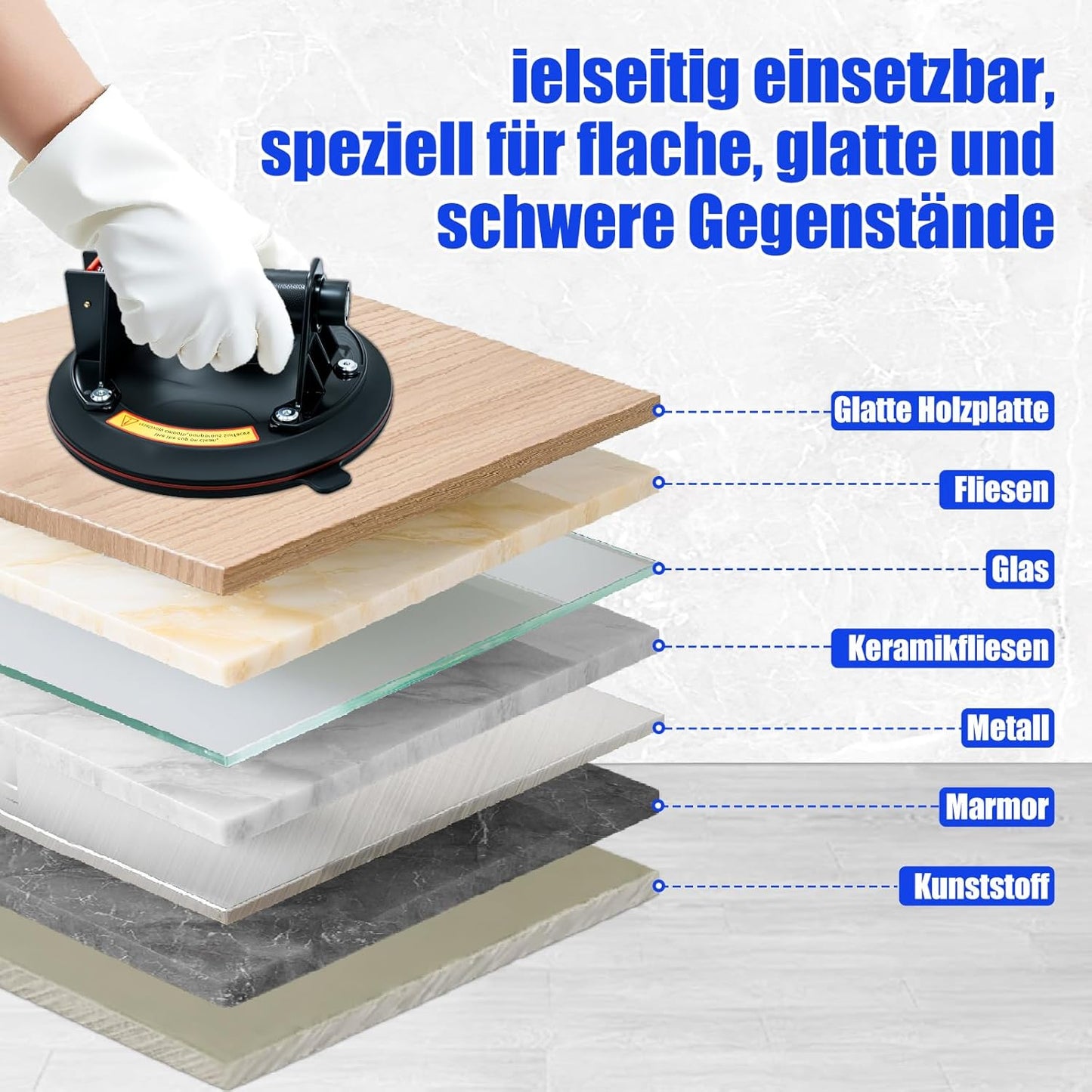 2er-Set Saugheber Glassauger mit Manometer|Tragkraft Max.220KG