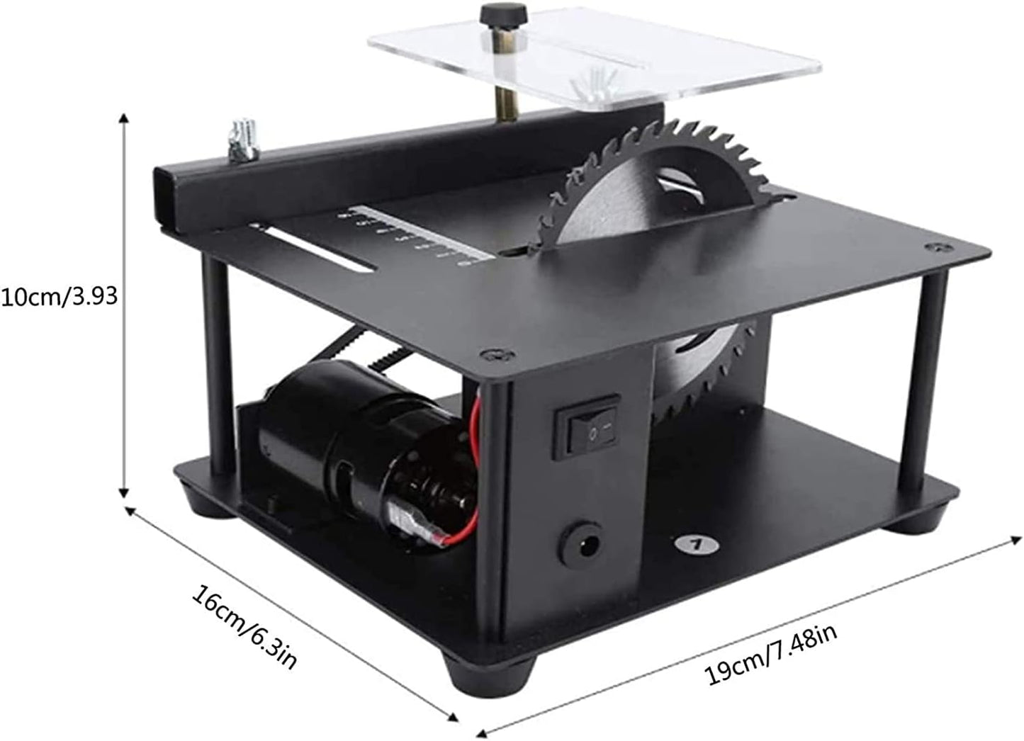 Mini-Tischkreissäge multifonctionnel, Geschwindigkeit réglable, avec Polier-, Schnitz- et Bohrfunktionen pour les travailleurs à domicile