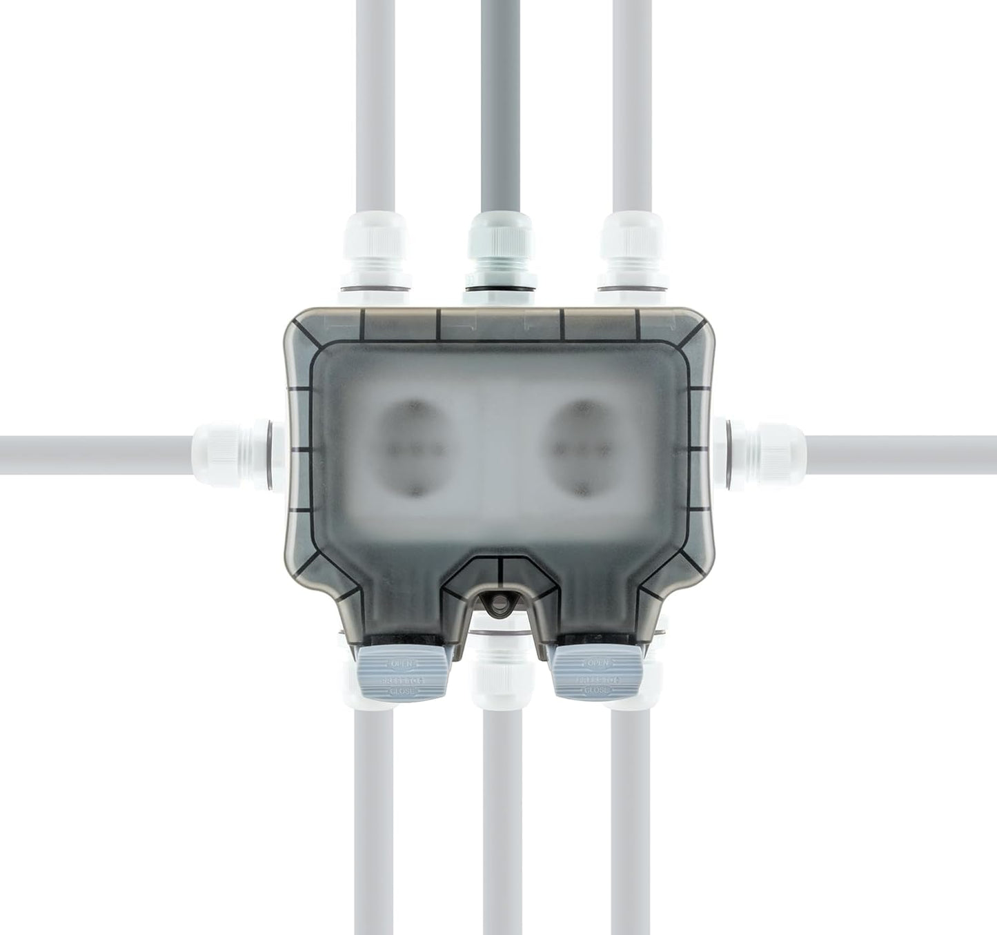 SCHWAIGER SOAD0200 Außensteckdose für Winkelstecker 2-fach, Schnappverschluss, UV-beständig