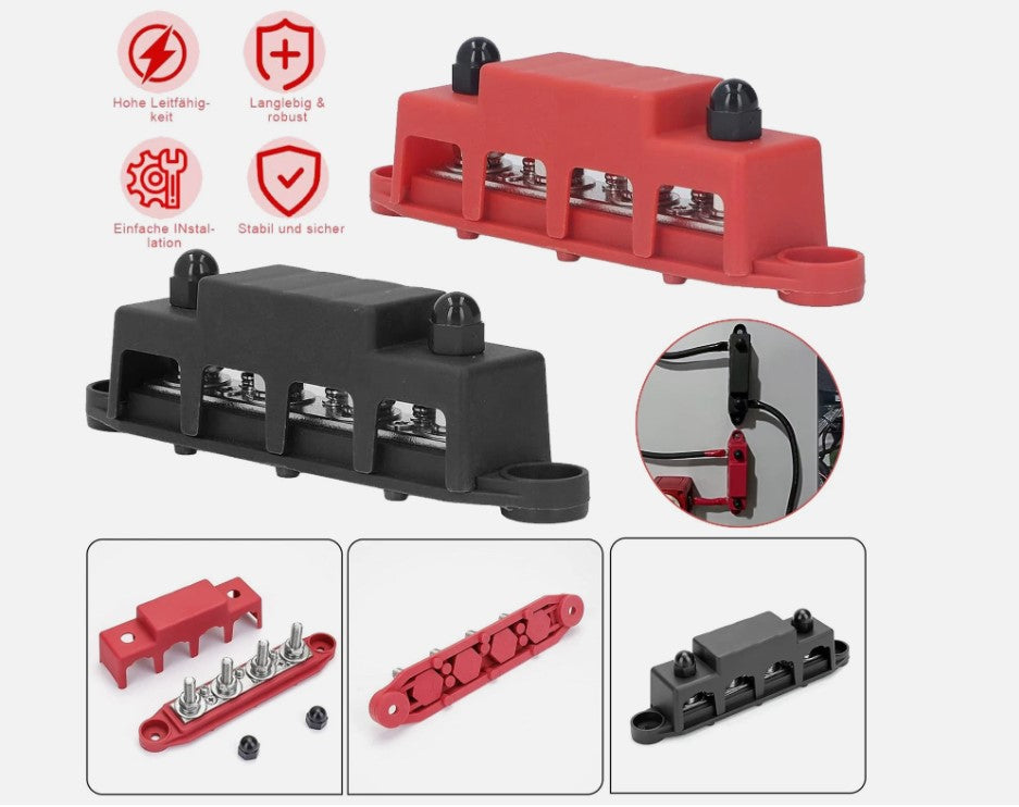 12V-48V DC Sammelschienen Verteilerblock 250A BusBar Box Stromverteilungsblock