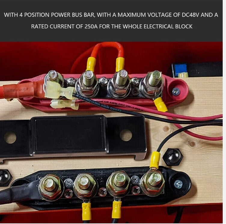 12V-48V DC Sammelschienen Verteilerblock 250A BusBar Box Stromverteilungsblock