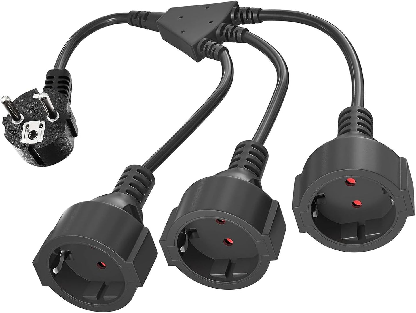 3 Fach Steckdose, Dreifachsteckdose 16A/250V, Steckdosenverteiler IP44 Wasserdicht,Schwarz