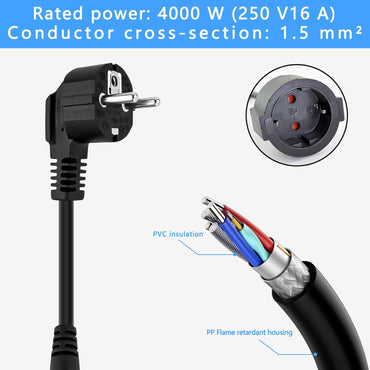 3 Fach Steckdose, Dreifachsteckdose 16A/250V, Steckdosenverteiler IP44 Wasserdicht,Schwarz