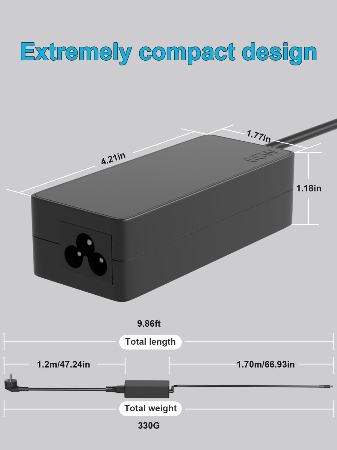 Sheivulo 65 W 45 W USB C Ladegerät für Lenovo ThinkPad Yoga HP Chromebook Netzteil für Dell Latitude