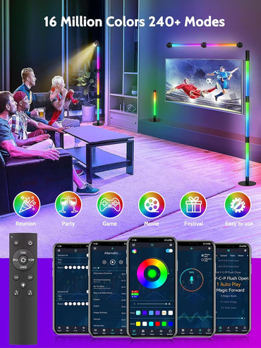 SIGRILL RGB Stehlampe DimmbarLED Lightbar Wallwasher mit Fernbedienung und APP