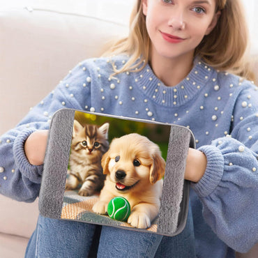 S.I.C Elektrische Wärmflasche mit weichem Plüschfutter;nützlich als Handwärmer und Fußwärmer