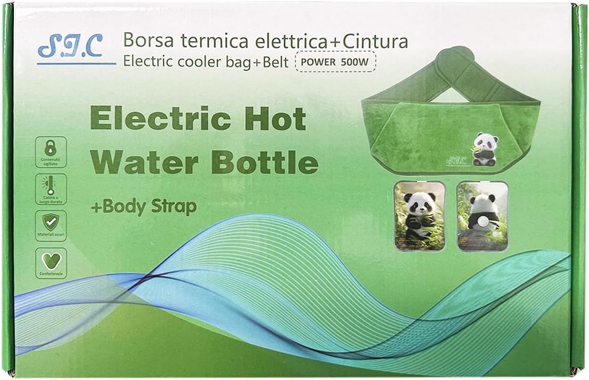S.I.C Store 500 W elektrische Plüsch-Wärmflasche, abnehmbar und waschbar,