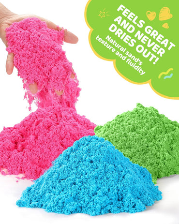 Play Sand mit Sensory Bin Spielzeug für Kinder 8 lb von 7 farbigen Bulk Magic Sand mit Sandkasten