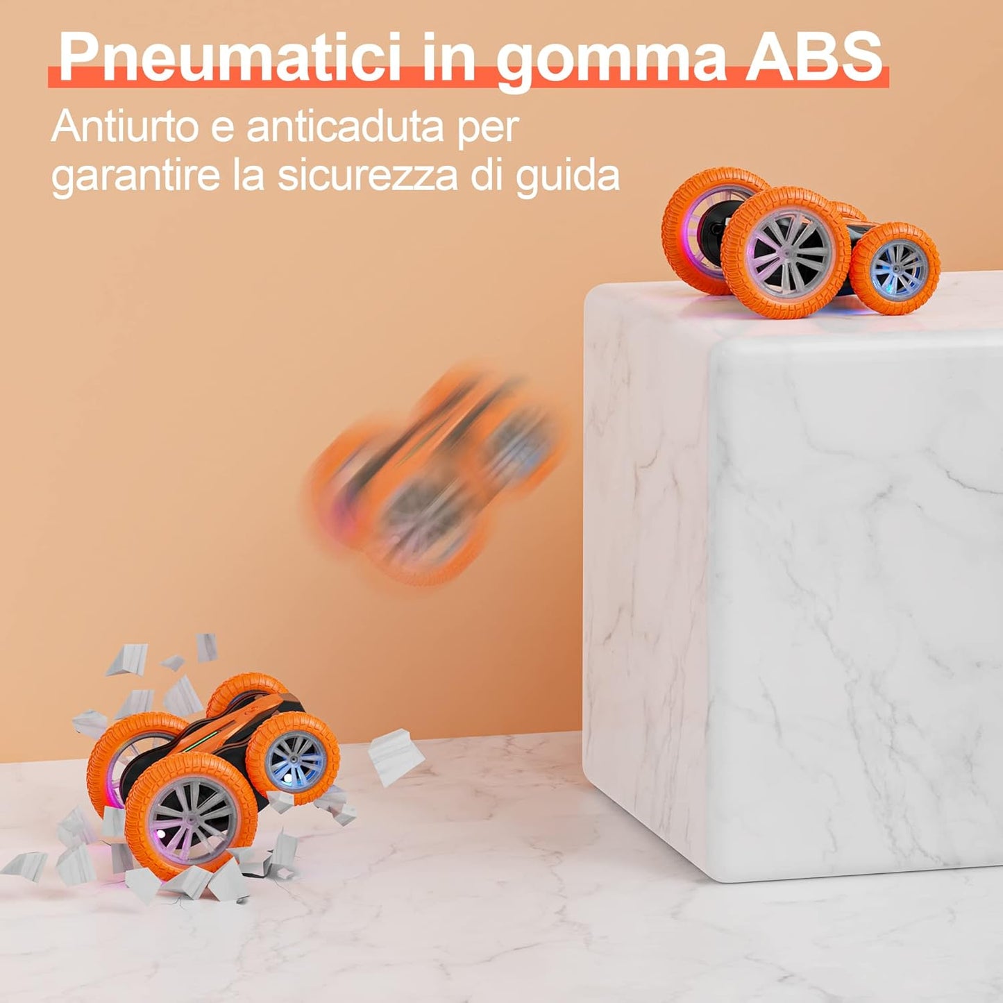 Selvim Stunt-Auto Ferngesteuertes mit Fernbedienung, 360°-Drehung, 2,4 GHz,