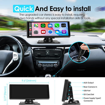 Syncarstereo Wireless Apple CarPlay&Android Auto 9,33 Zoll HD IPS Touchscreen GPS Navi