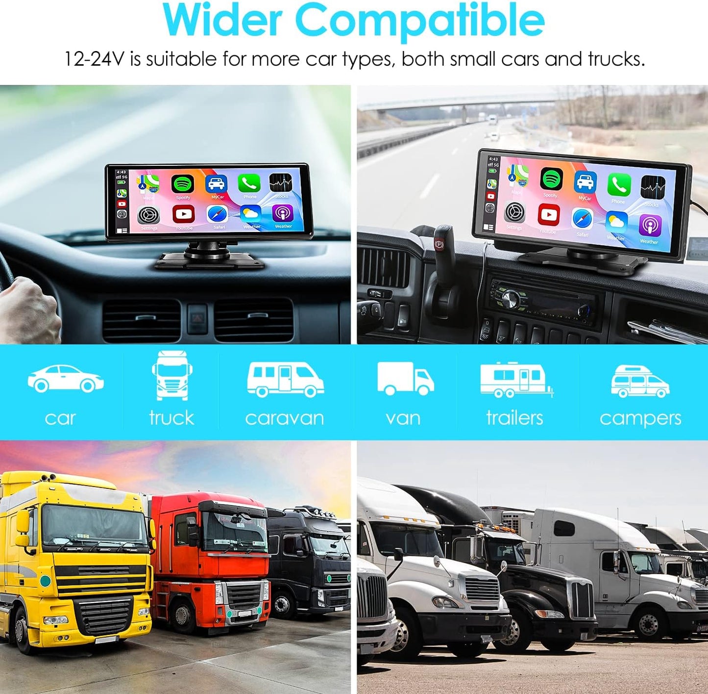 Syncarstereo Wireless Apple CarPlay&Android Auto 9,33 Zoll HD IPS Touchscreen GPS Navi