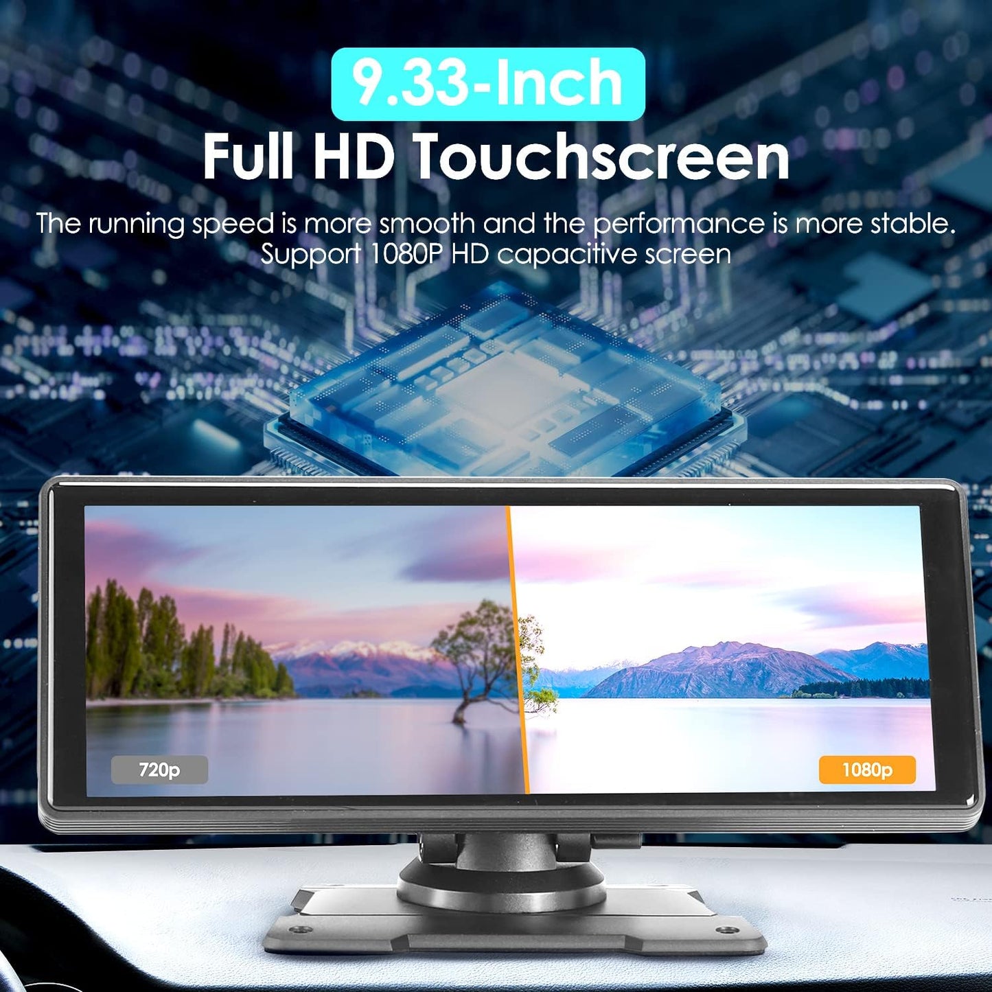 Syncarstereo Wireless Apple CarPlay&Android Auto 9,33 Zoll HD IPS Touchscreen GPS Navi