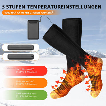 Beheizbare Socken Damen Herren 4000mAh Beheizte Socken,Elektrische Warme Socken