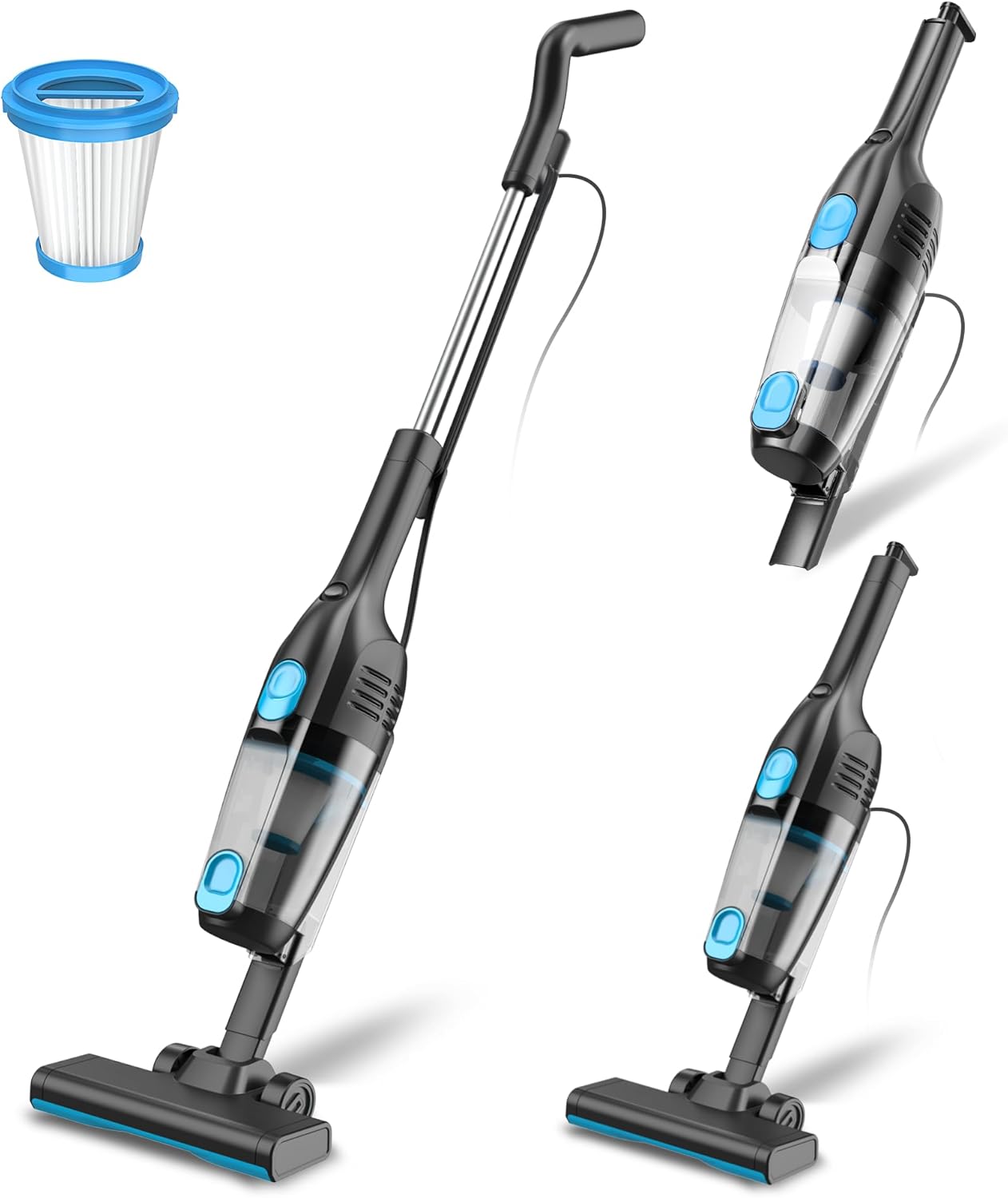 Staubsauger, Stielstaubsauger mit Kabel Handstaubsauger 20Kpa 600W, 3 in 1