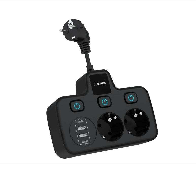 BKL-503 EU Schnelllade-Steckdosenleiste Schwarz
