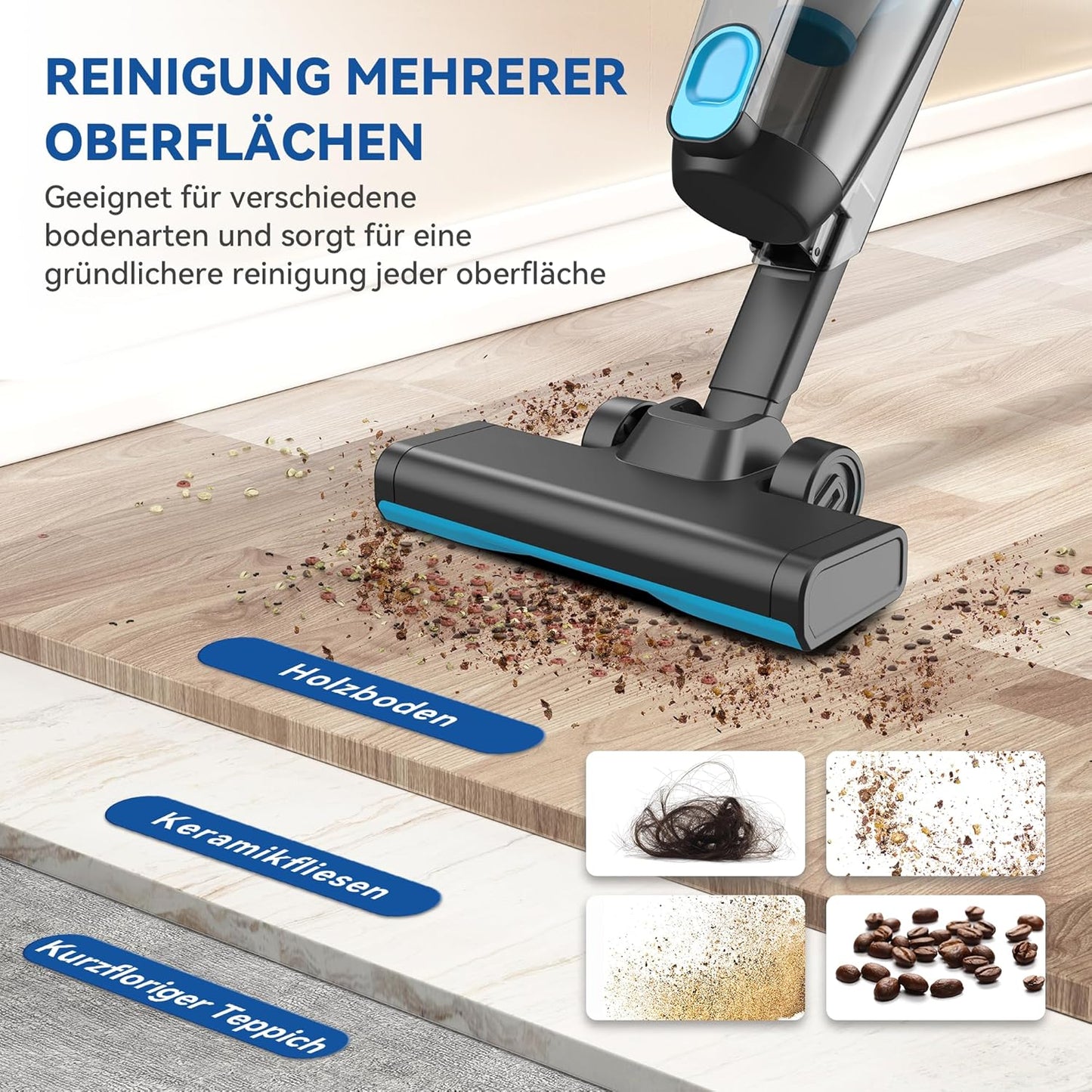 Staubsauger, Stielstaubsauger mit Kabel Handstaubsauger 20Kpa 600W, 3 in 1