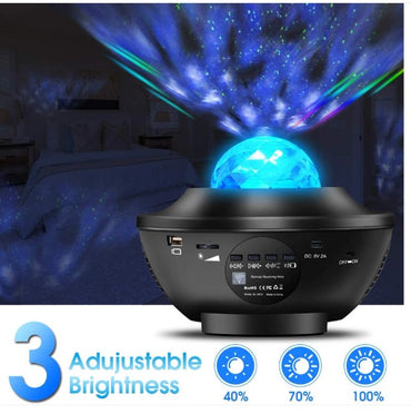 LED Projektor Sternenhimmel Lampe, Kinder Nachtlicht Baby Sterne Lampe,Farbwechsel Musikspieler mit Fernbedienung &Bluetooth&Timer,für Kinder Erwachsene Zimmer Dekoration