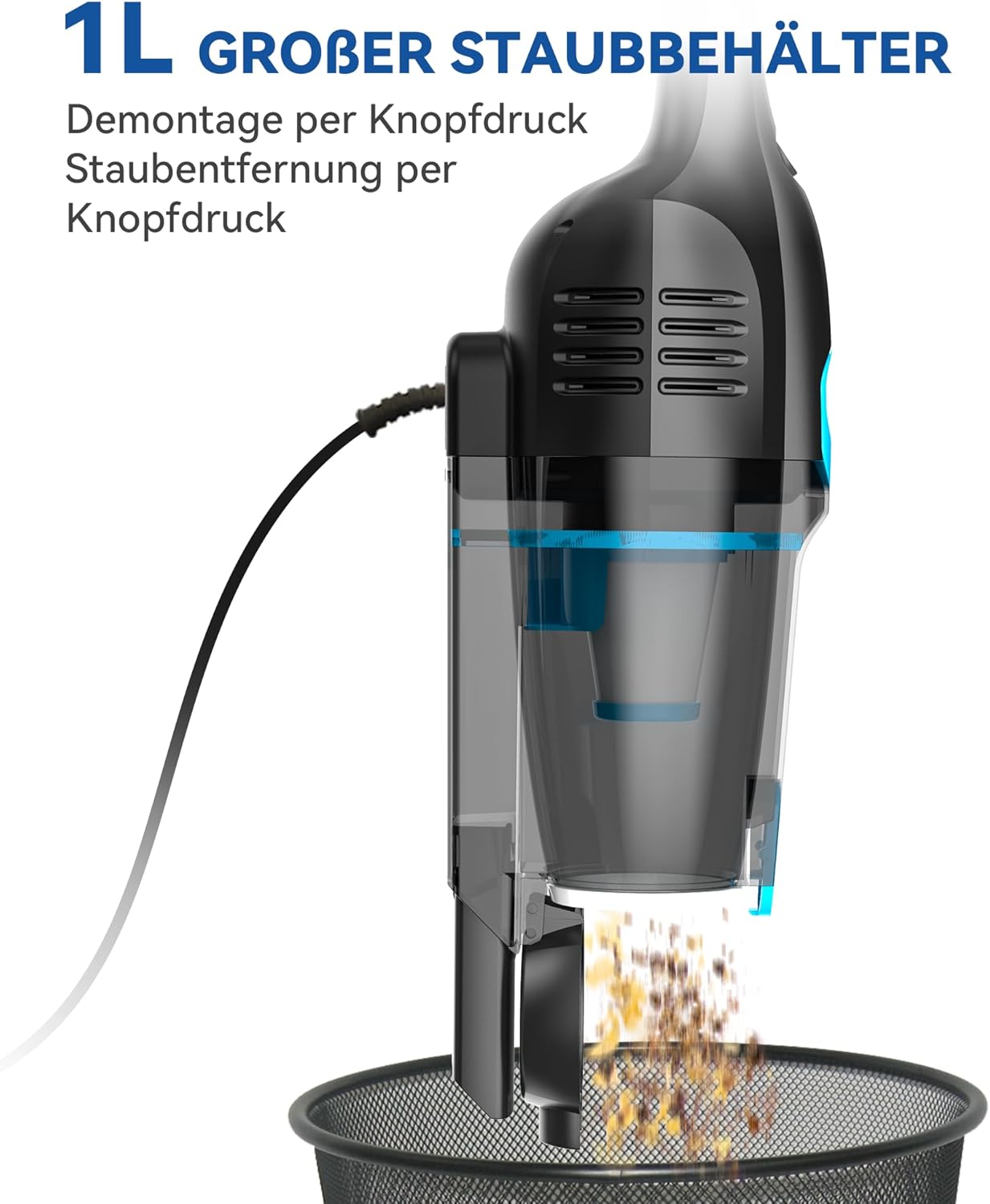 Staubsauger, Stielstaubsauger mit Kabel Handstaubsauger 20Kpa 600W, 3 in 1