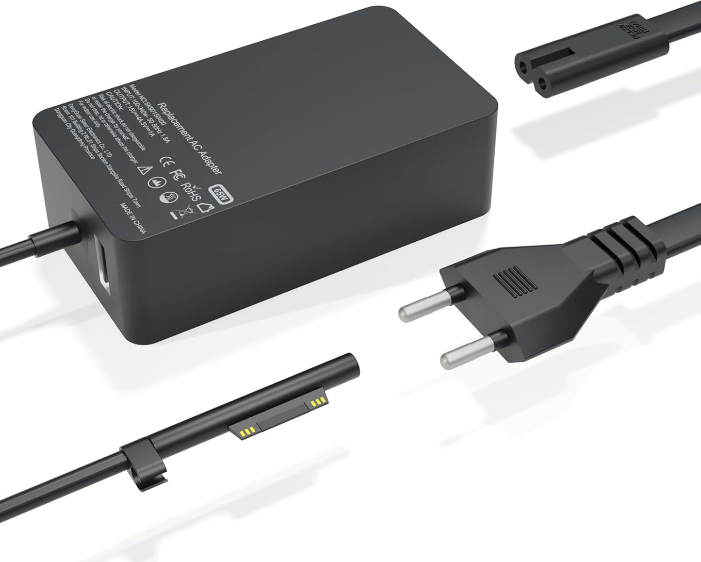 Surface Ladekabel 65W, 15V 4A Microsoft Surface Ladegerät Netzteil für Surface Pro 9/8/7+/7/6/ 5/4/3/X, Surface Laptop 4/3/2, Surface Go 3/2, Surface Book 3/2/1 Model 1706 1796 1800, mit USB-Port