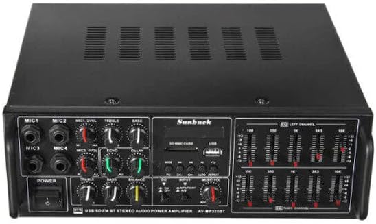 Sunbuck AV-MP325BT Amplificateur 220V 2000W 4 canaux Bluetooth Audio Amplificateur